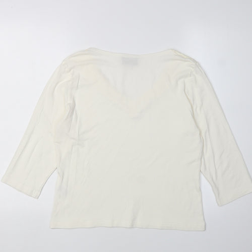 ALEX & CO Women's Ivory Blouse, Size 12, V-Neck