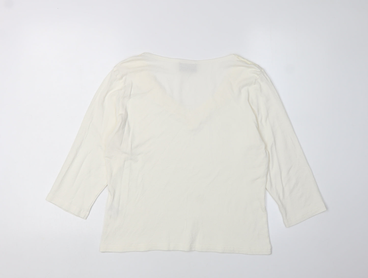 ALEX & CO Women's Ivory Blouse, Size 12, V-Neck