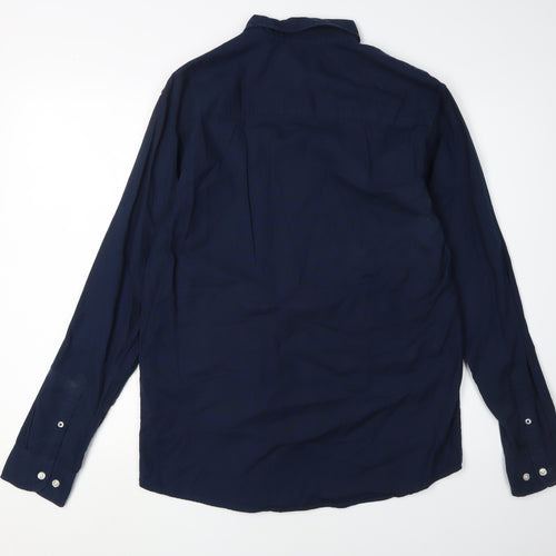 Jack & Jones Men's Blue Button-Up Shirt L Casual