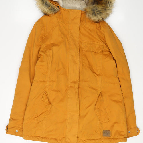 SoulCal & Co Women's Orange Parka Coat, Size 8, Hooded