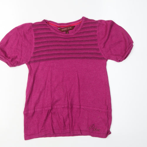 Ted Baker Girls Pink Pullover Jumper, 7 Years, Short Sleeve