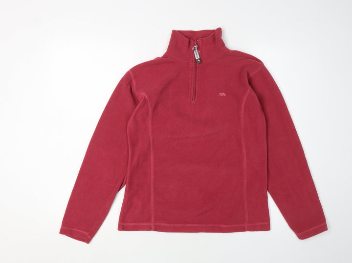 Trespass Girls Red Fleece 1/2 Zip Sweatshirt Size 15-16 Years