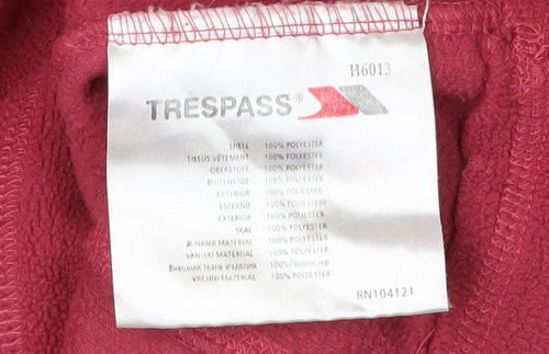 Trespass Girls Red Fleece 1/2 Zip Sweatshirt Size 15-16 Years