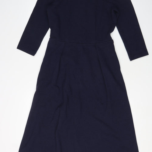 Boden Blue A-Line Dress, 3/4 Sleeve, Size 8 Women