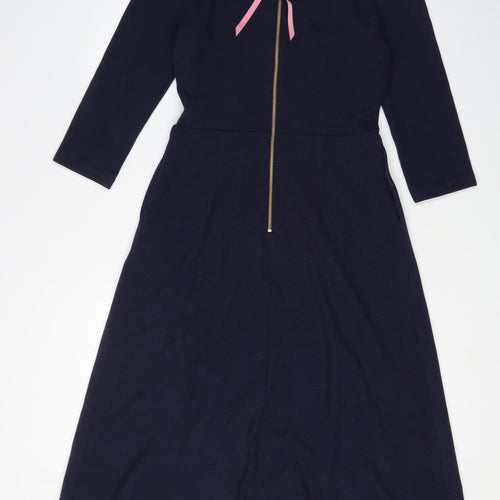 Boden Blue A-Line Dress, 3/4 Sleeve, Size 8 Women