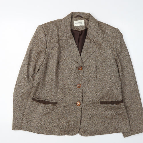 Eastex Women's Brown Wool Blend Blazer Size 14