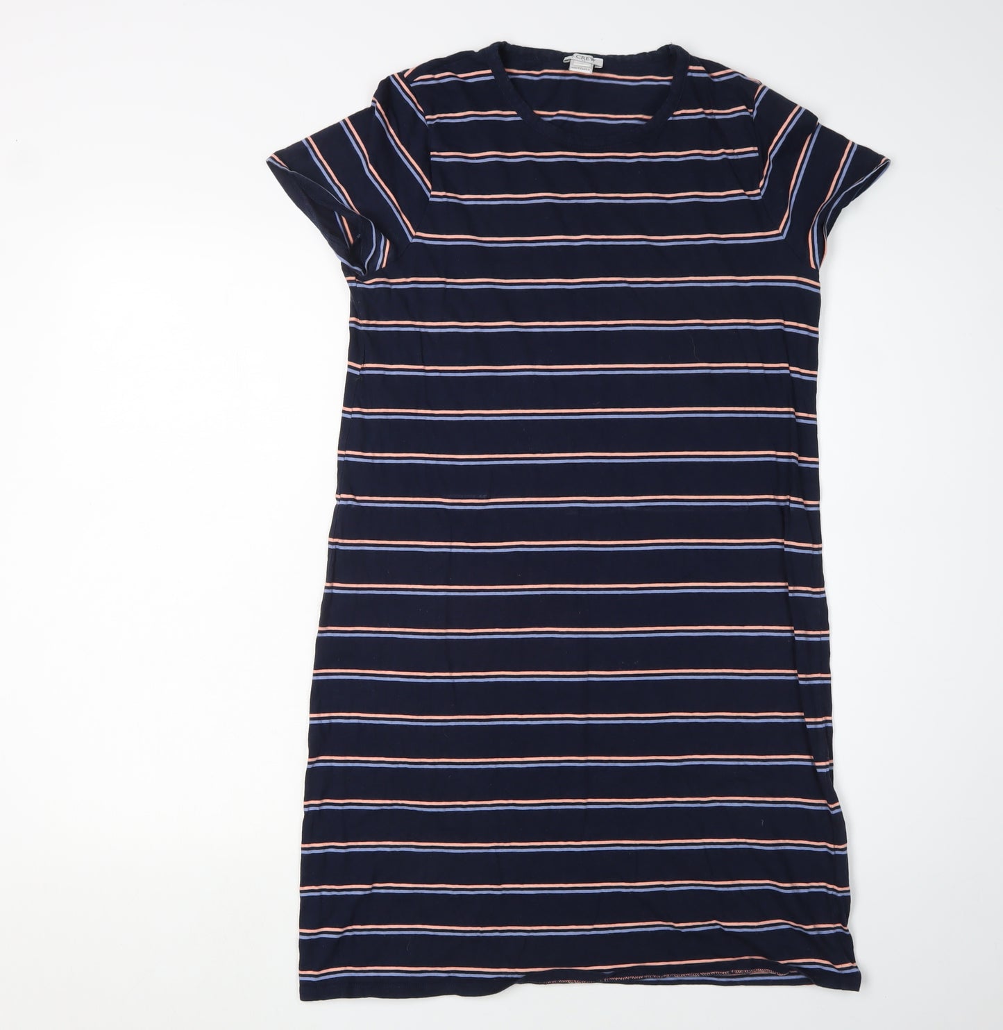 J. Crew Women's Navy Striped T-Shirt Dress S
