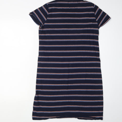 J. Crew Women's Navy Striped T-Shirt Dress S
