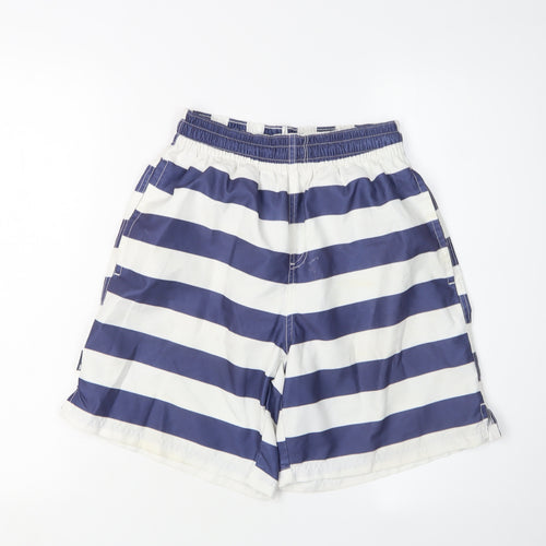 Trespass Men's Blue Striped Athletic Beach Shorts 2XS
