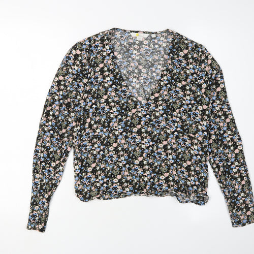 Boden Women's Multicoloured Floral Wrap Blouse Size 12