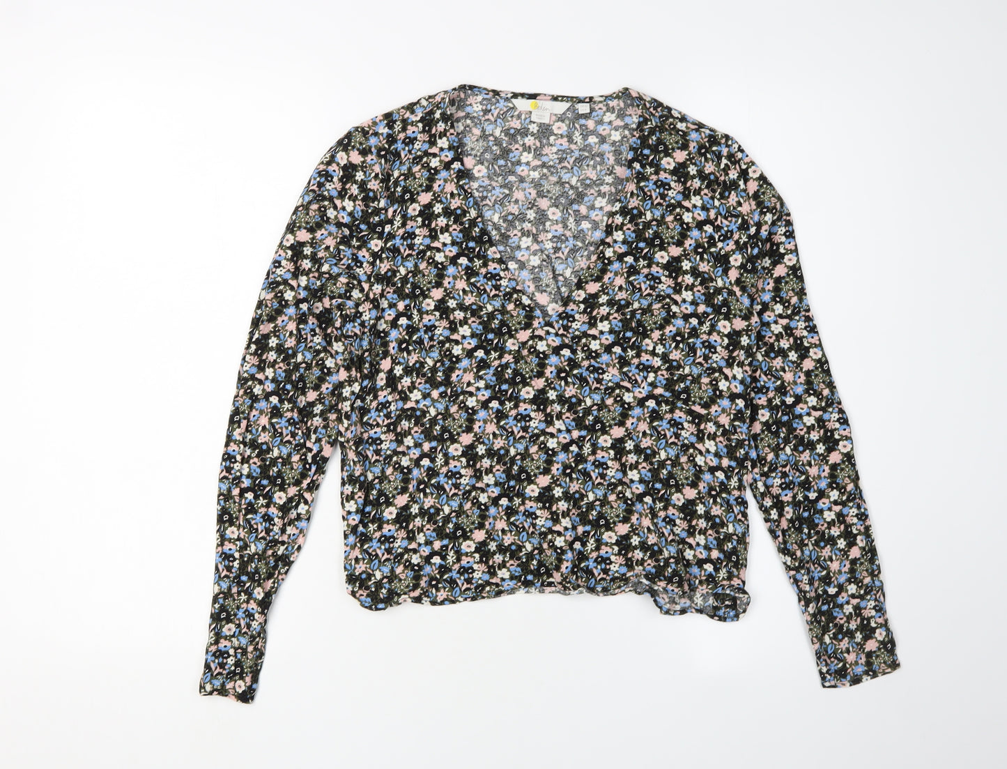 Boden Women's Multicoloured Floral Wrap Blouse Size 12