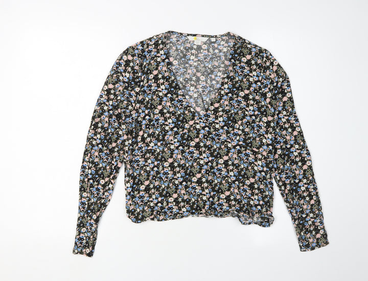 Boden Women's Multicoloured Floral Wrap Blouse Size 12