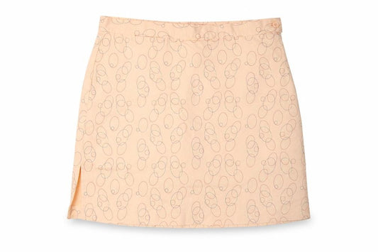 Front view of Glenmuir Women's Beige Geometric Skirt, size 14