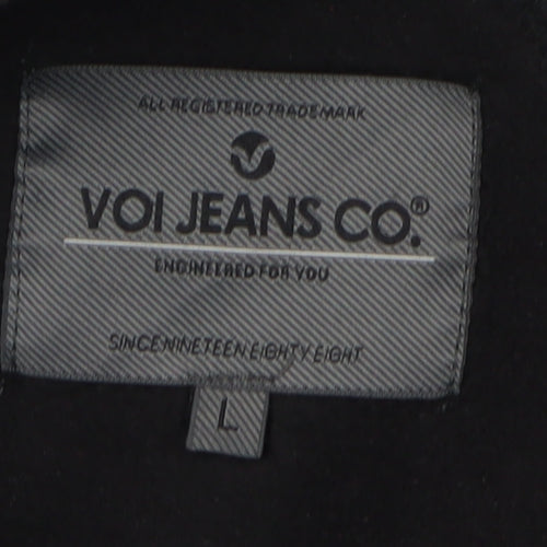 VOI JEANS CO. Men's Black Full Zip Sweatshirt L