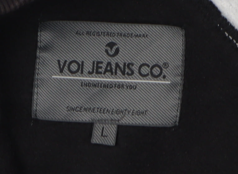 VOI JEANS CO. Men's Black Full Zip Sweatshirt L