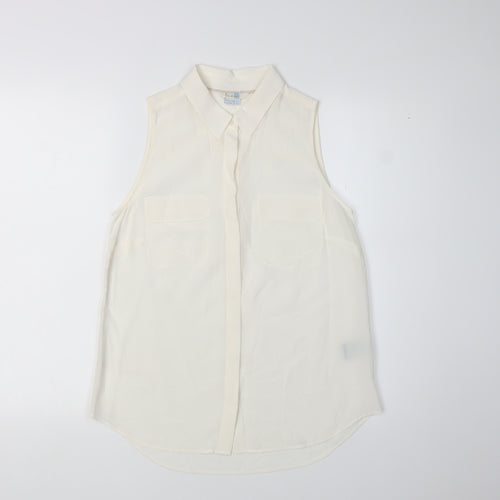 Boden Women’s Ivory Silk Sleeveless Blouse, Size 10