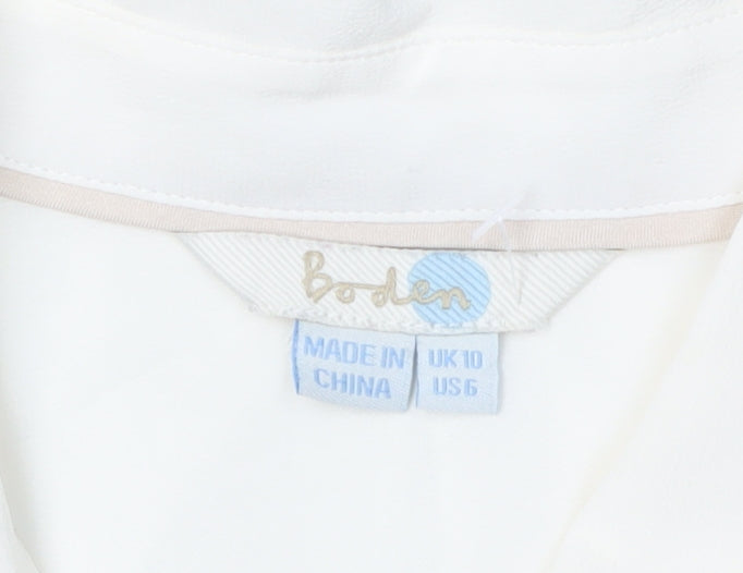 Boden Women’s Ivory Silk Sleeveless Blouse, Size 10