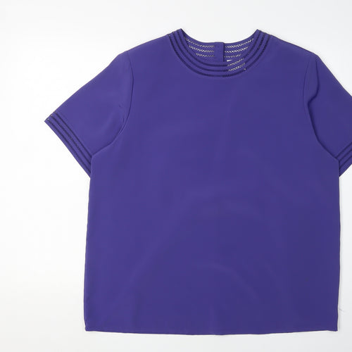 Alexon Women's Purple Blouse, UK 16, Short Sleeve