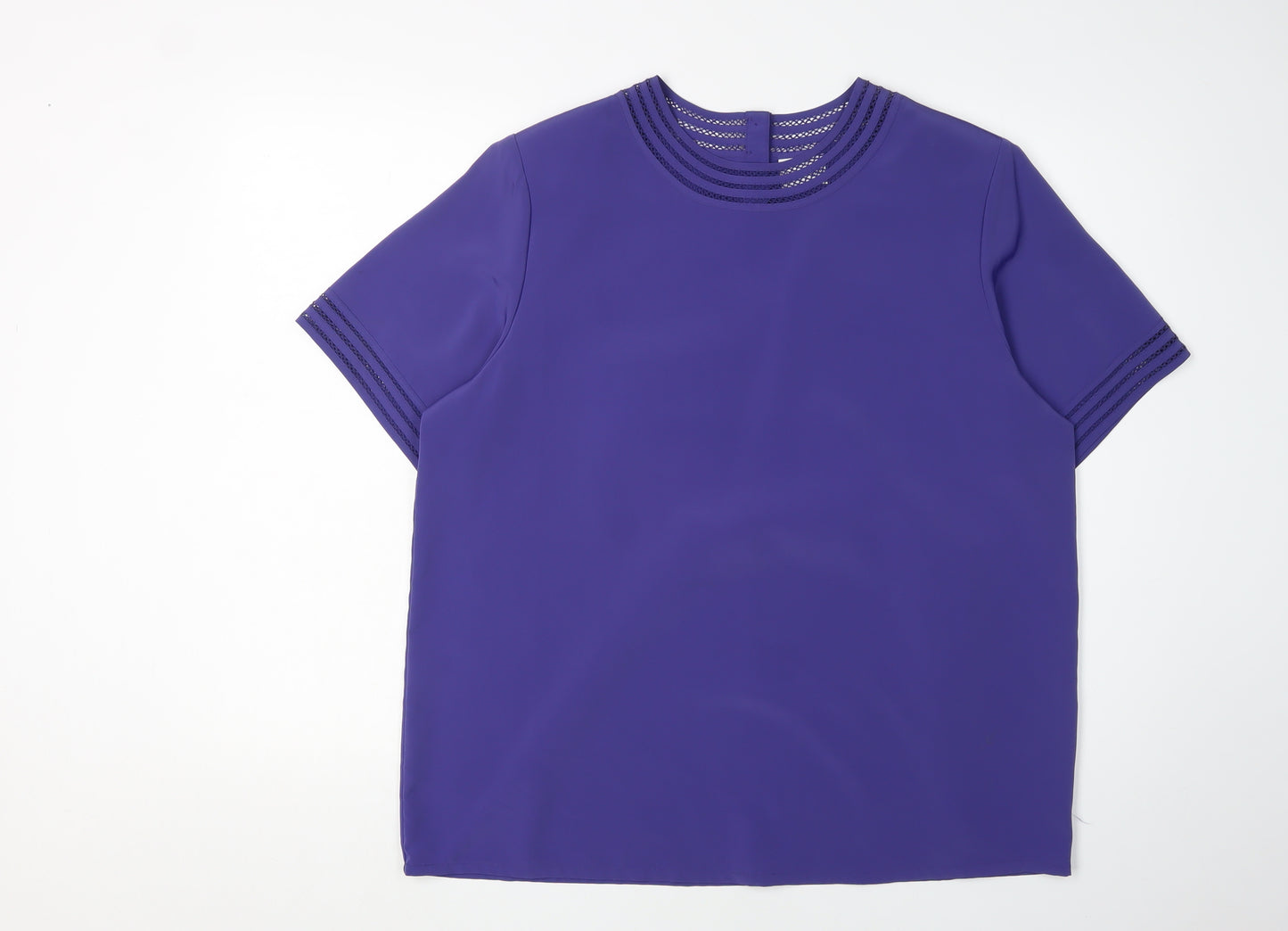 Alexon Women's Purple Blouse, UK 16, Short Sleeve