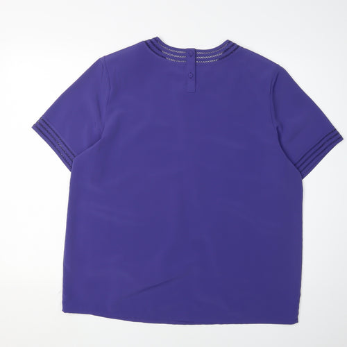 Alexon Women's Purple Blouse, UK 16, Short Sleeve