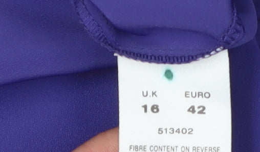 Alexon Women's Purple Blouse, UK 16, Short Sleeve