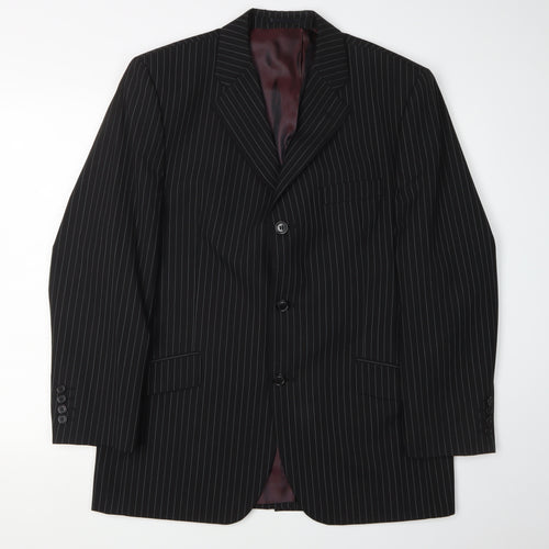 Daniel Hechter Men's Black Pinstripe Blazer 40 Short