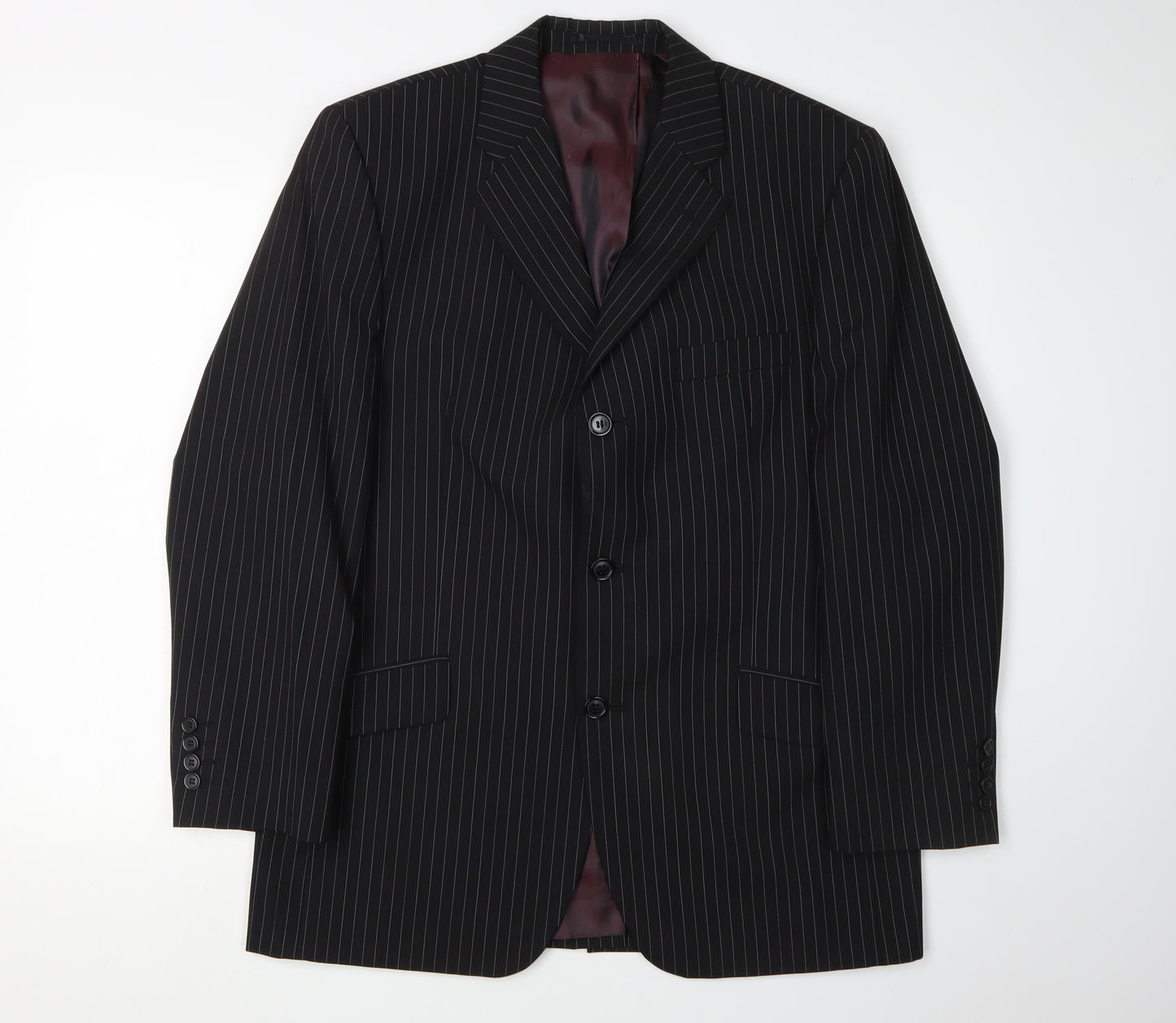 Daniel Hechter Men's Black Pinstripe Blazer 40 Short
