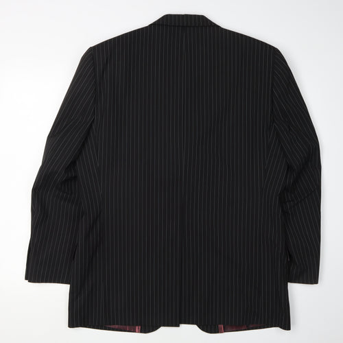 Daniel Hechter Men's Black Pinstripe Blazer 40 Short