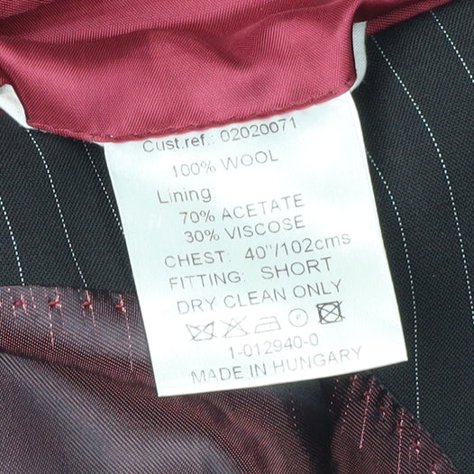 Daniel Hechter Men's Black Pinstripe Blazer 40 Short