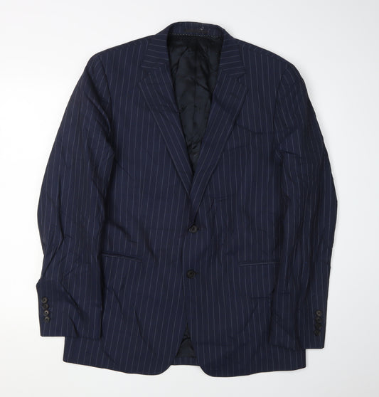 Jaeger Men's Blue Striped Suit Jacket Size 42R