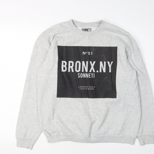 Sonneti Boys Grey Pullover Sweatshirt 13-15Y Graphic Logo