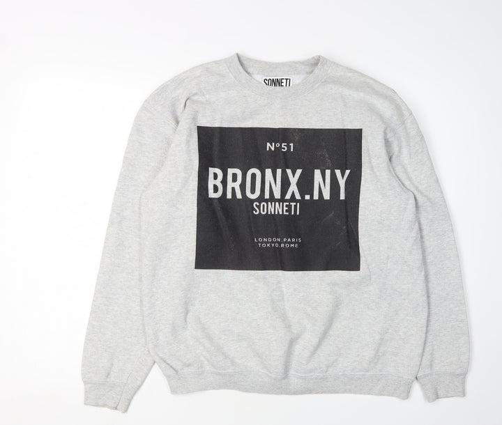 Sonneti Boys Grey Pullover Sweatshirt 13-15Y Graphic Logo