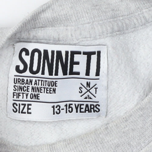 Sonneti Boys Grey Pullover Sweatshirt 13-15Y Graphic Logo