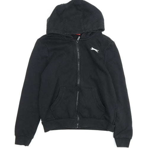 Slazenger Boys Black Full Zip Hoodie, Size 158