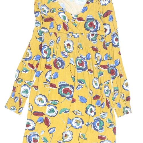JoJo Maman Bébé Women's Yellow Floral Dress M