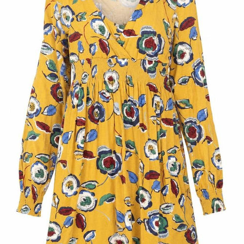 JoJo Maman Bébé Women's Yellow Floral Dress M