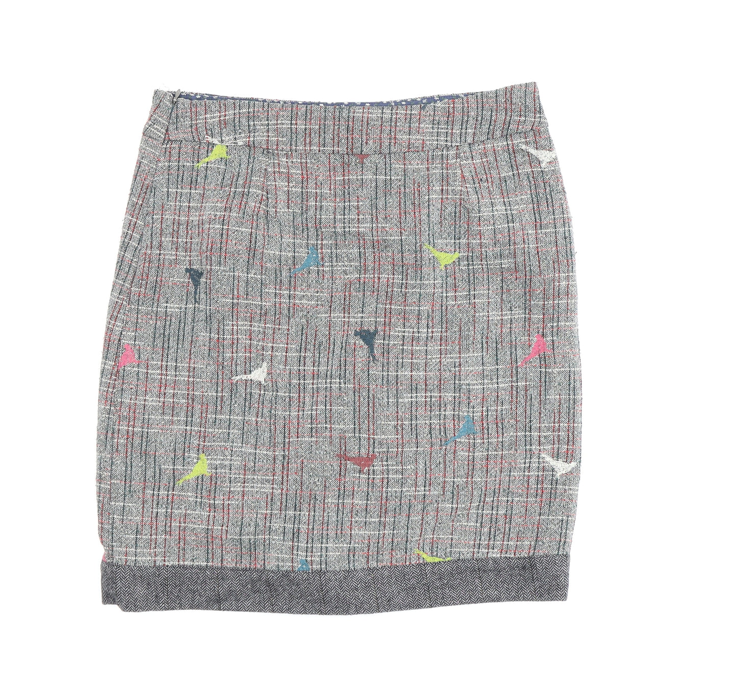 White Stuff Women's Multicoloured Tweed Skirt Size 10