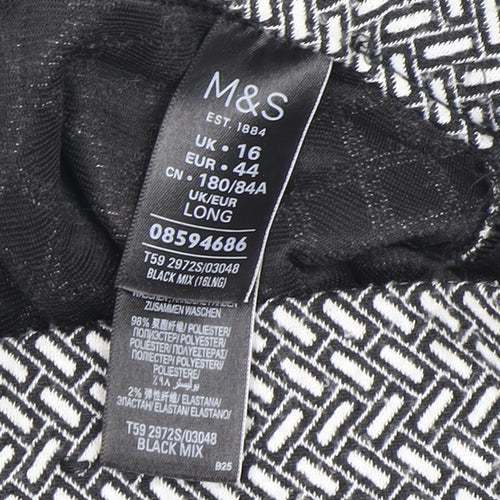 Marks and Spencer Women’s Black Geometric Pencil Skirt