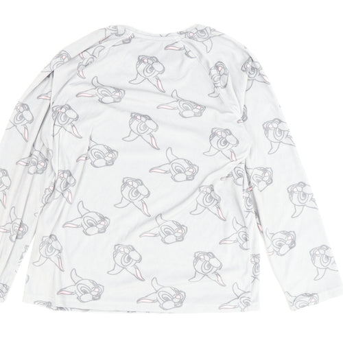 Disney Women’s Bambi Pyjama Top Long Sleeve White S