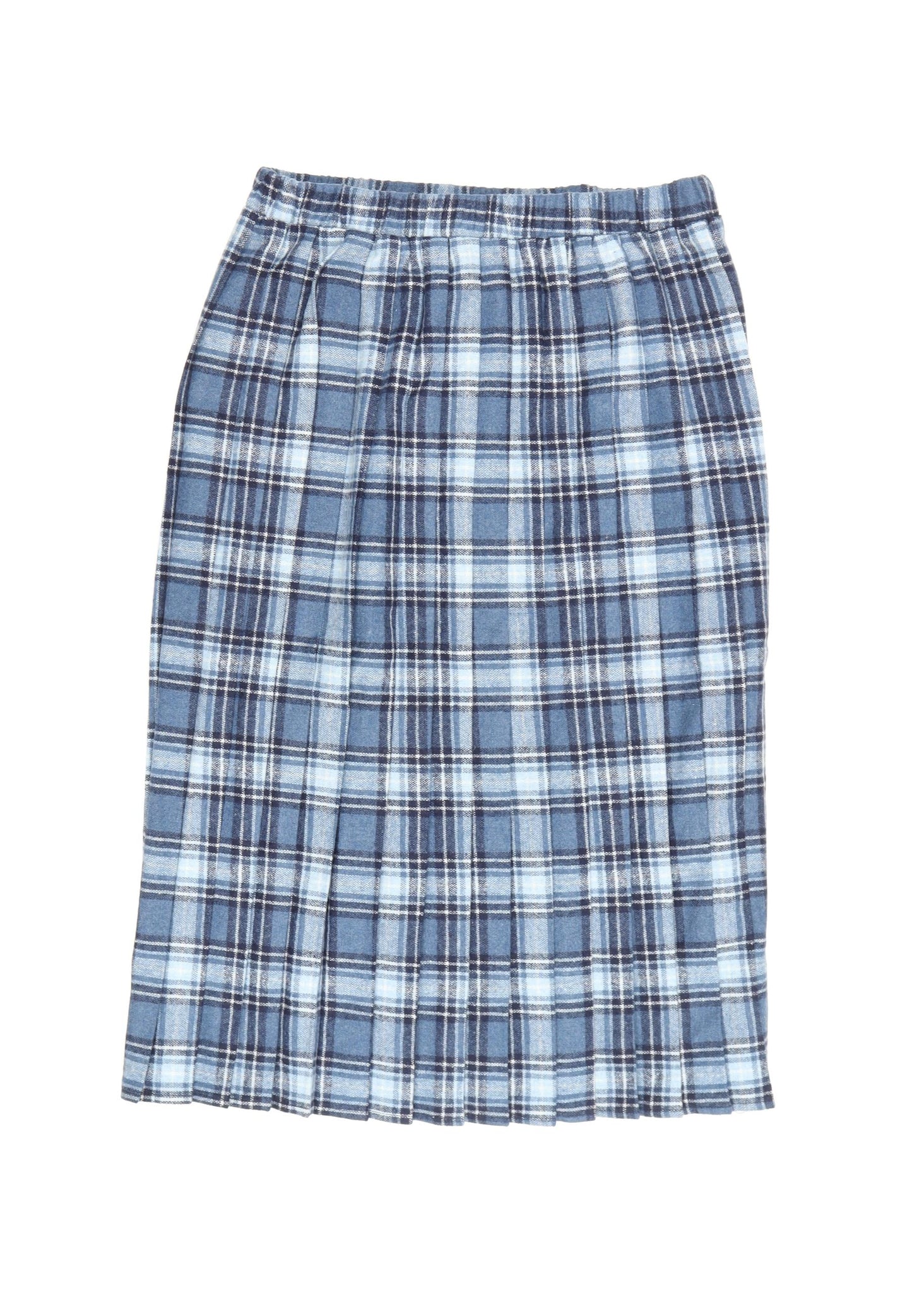 Damart Women's Blue Plaid Pleated Skirt Size 14