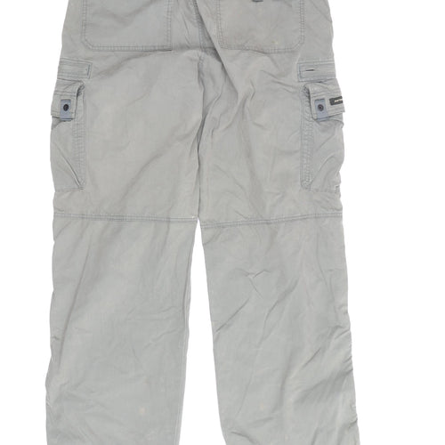 Next Men's Grey Cargo Trousers, Size W34, Casual Style