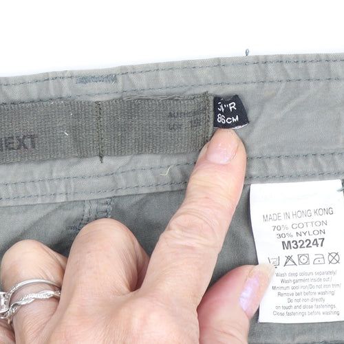 Next Men's Grey Cargo Trousers, Size W34, Casual Style