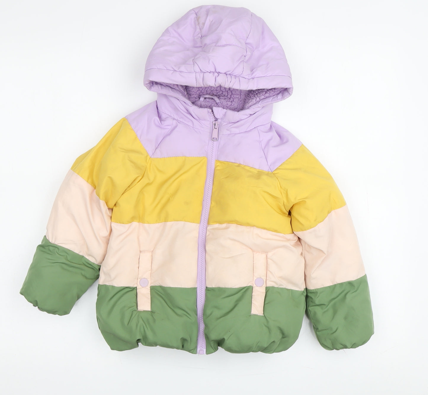 Marks and Spencer Girls Multicoloured Puffer Jacket 3-4 Years