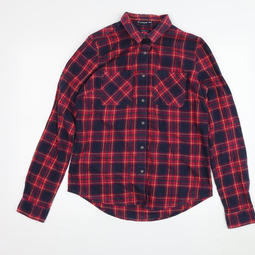 Superdry Women's Red Plaid Button-Up Shirt, S