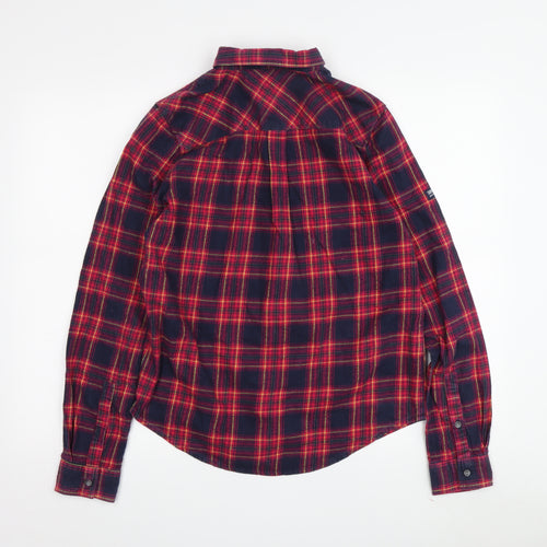 Superdry Women's Red Plaid Button-Up Shirt, S