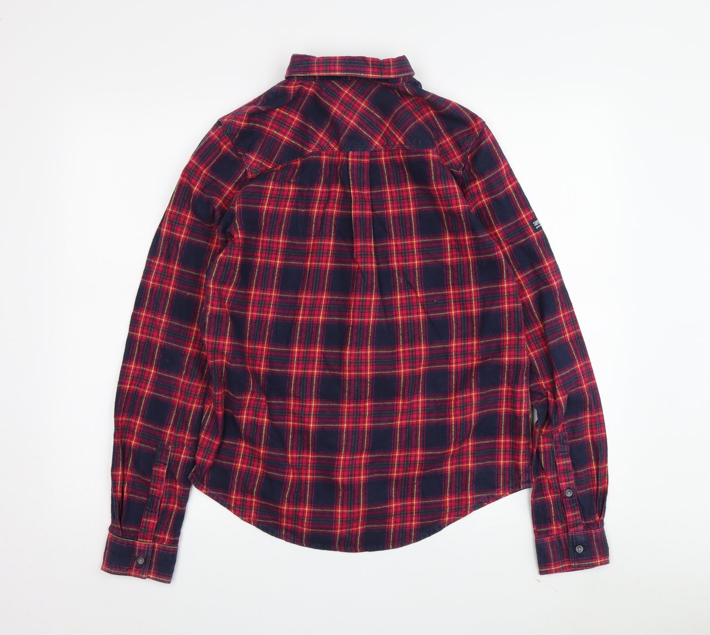 Superdry Women's Red Plaid Button-Up Shirt, S