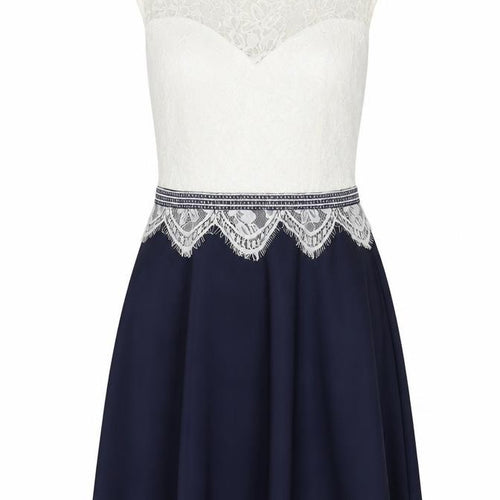 Lipsy Women's A-Line Dress Ivory Blue Size 12 Party