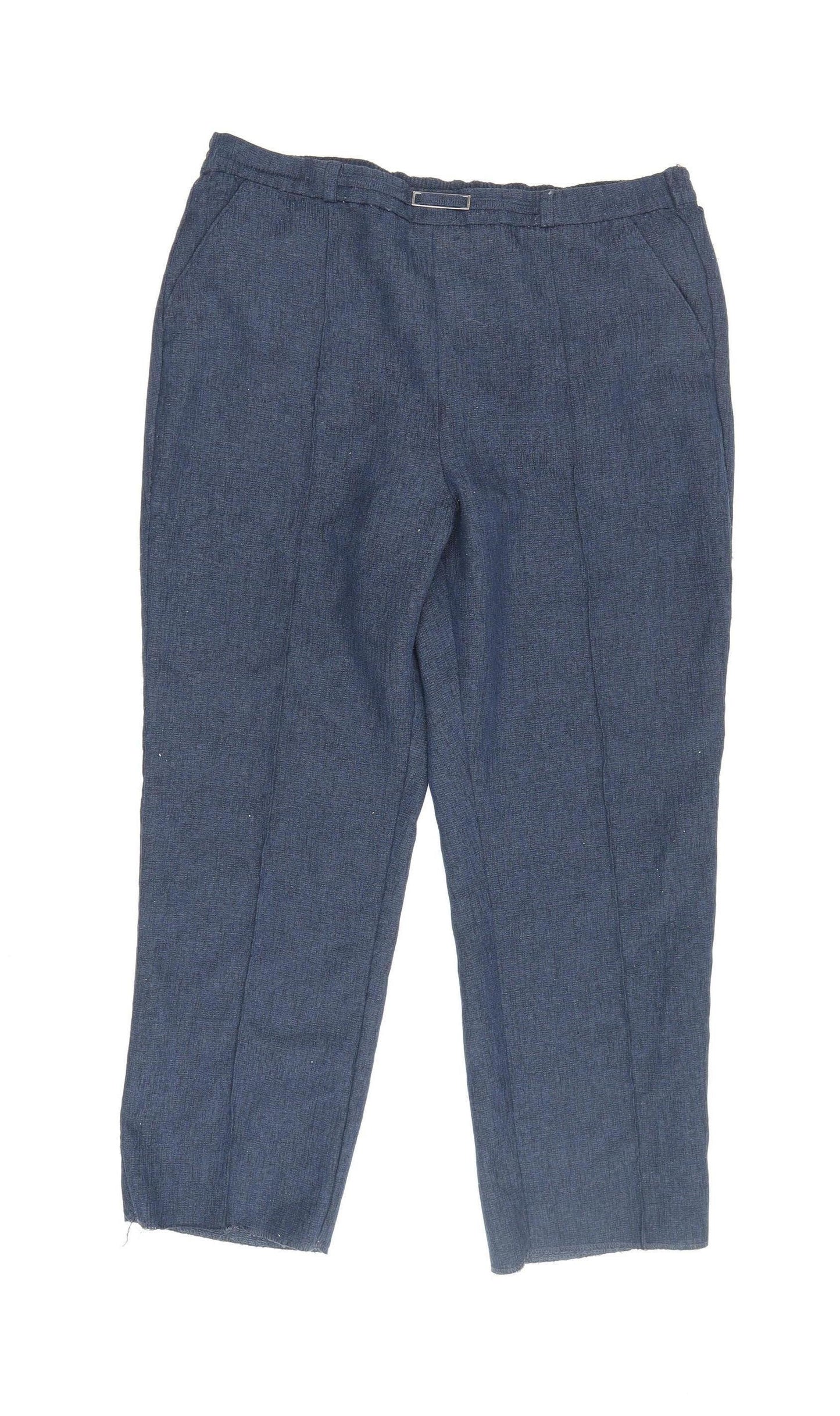 Honor Millburn Women's Blue Cropped Trousers, Size 14, Casual