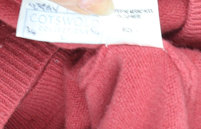 Cotswold Collections Women's Red Cardigan, L, Merino Cashmere