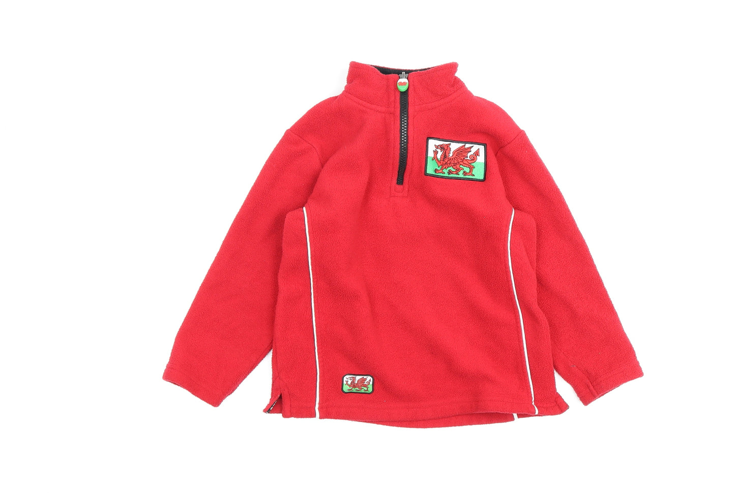 Wales Boys Red Fleece Sweatshirt, Size 6, Zip, Warm